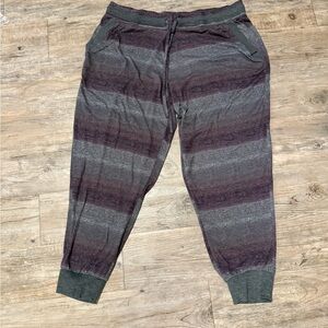 Striped Gray and Purple Pajama Pants